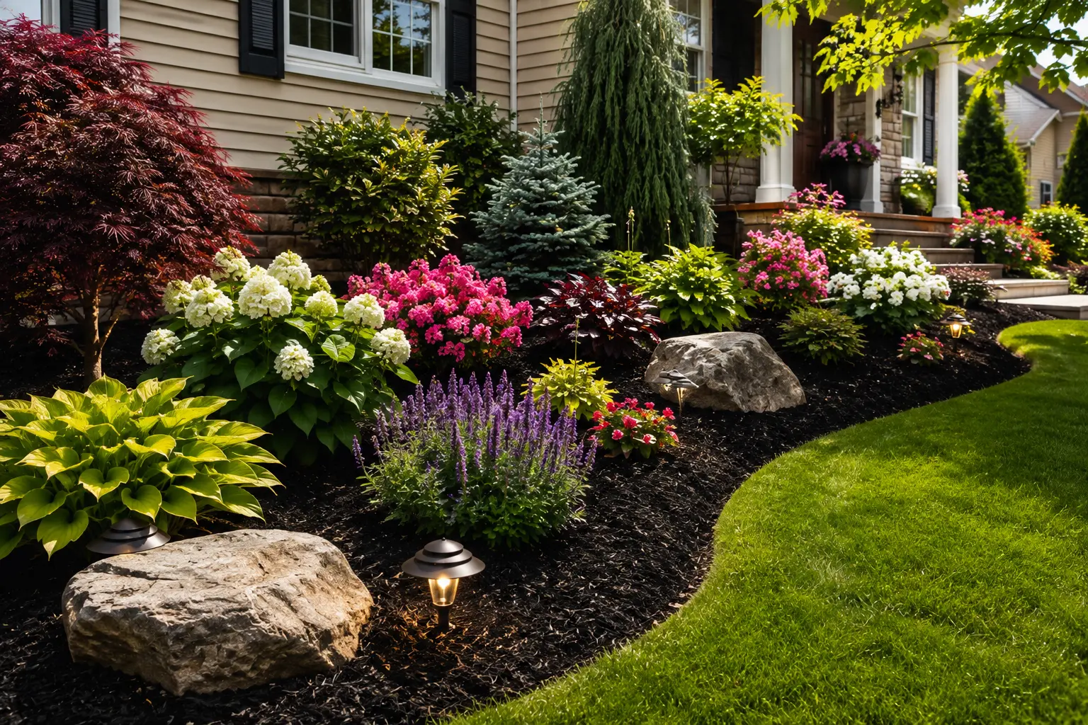 Mulch and planting project in Hamden CT