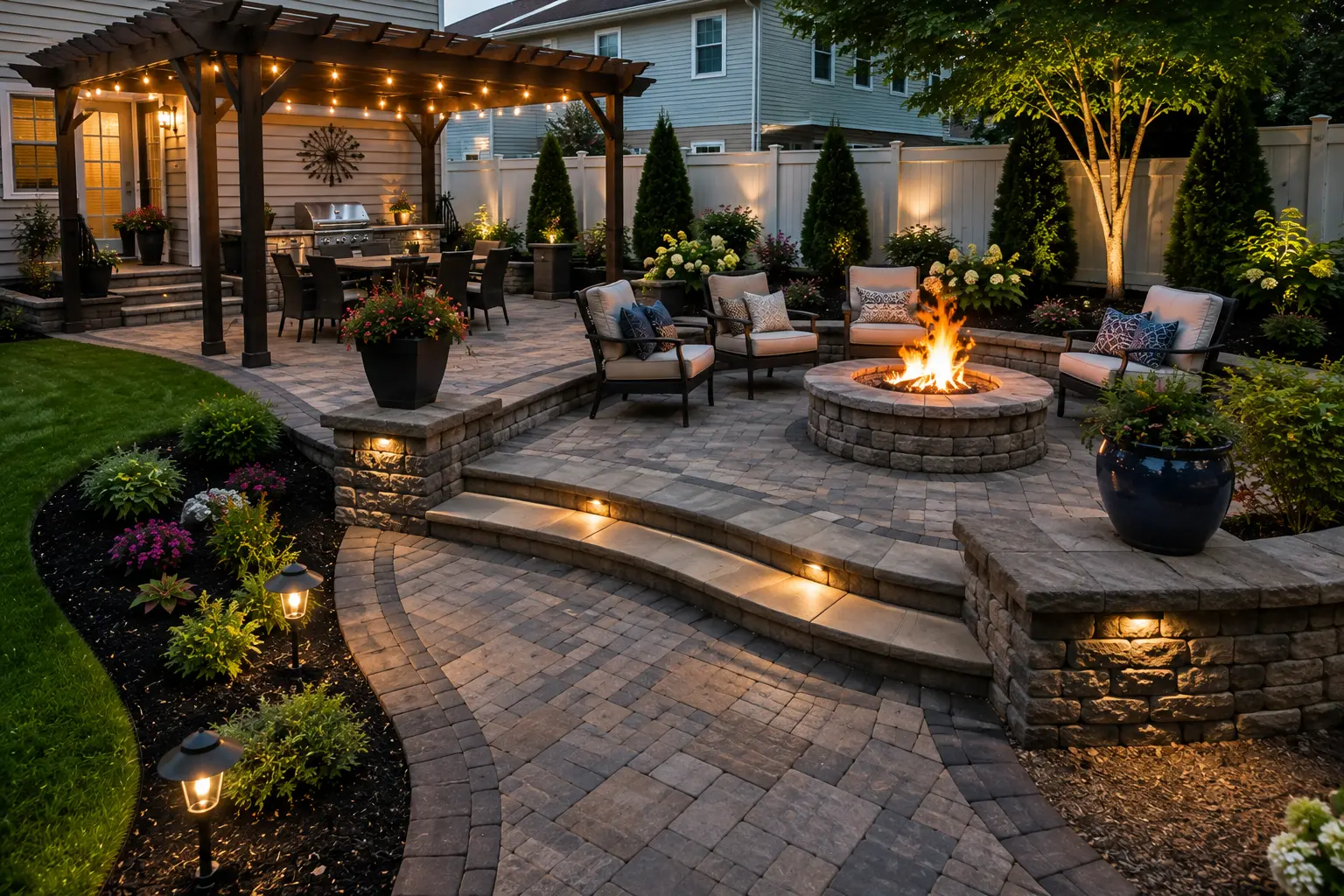 Paver patio and outdoor living project in East Haven CT