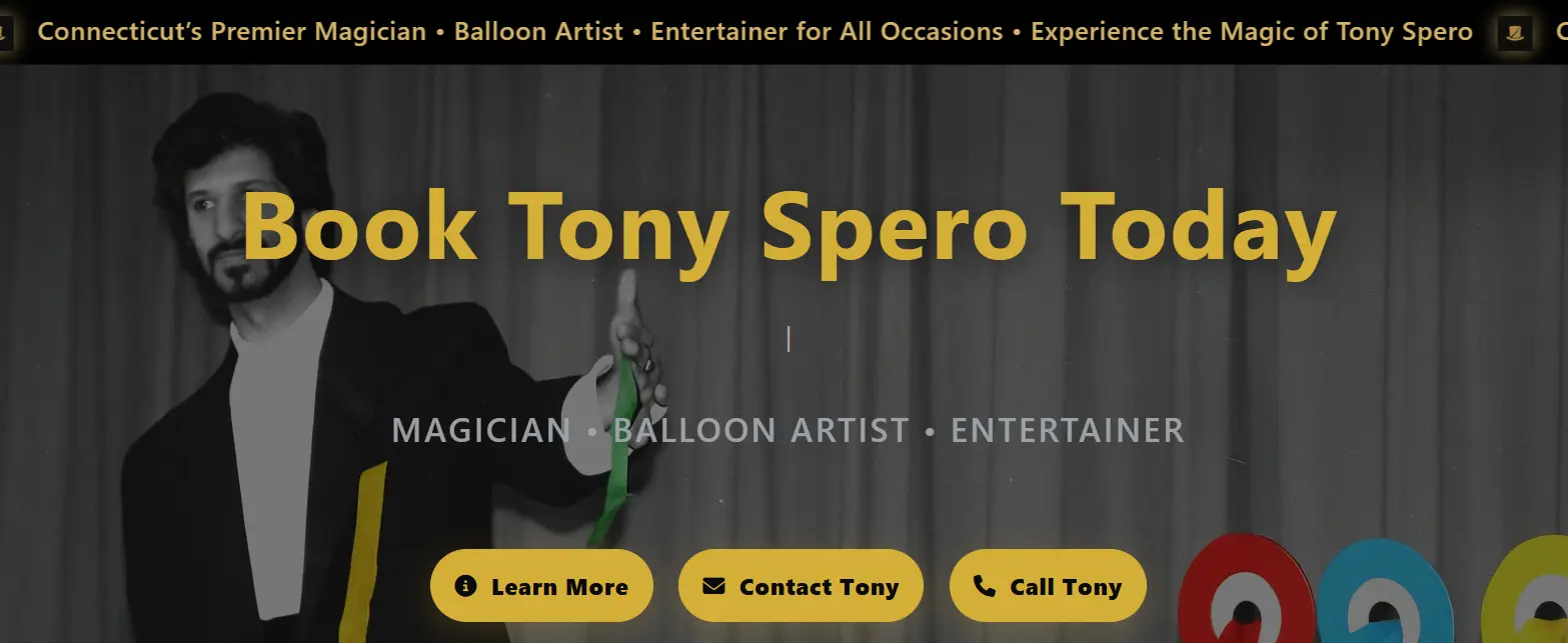 Tony Spero Magic website project