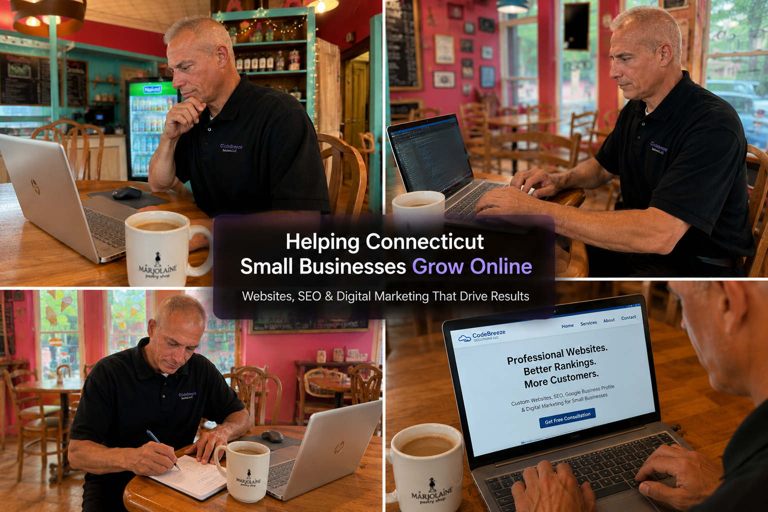 Kevin Mohan working with local businesses in New Haven Connecticut
