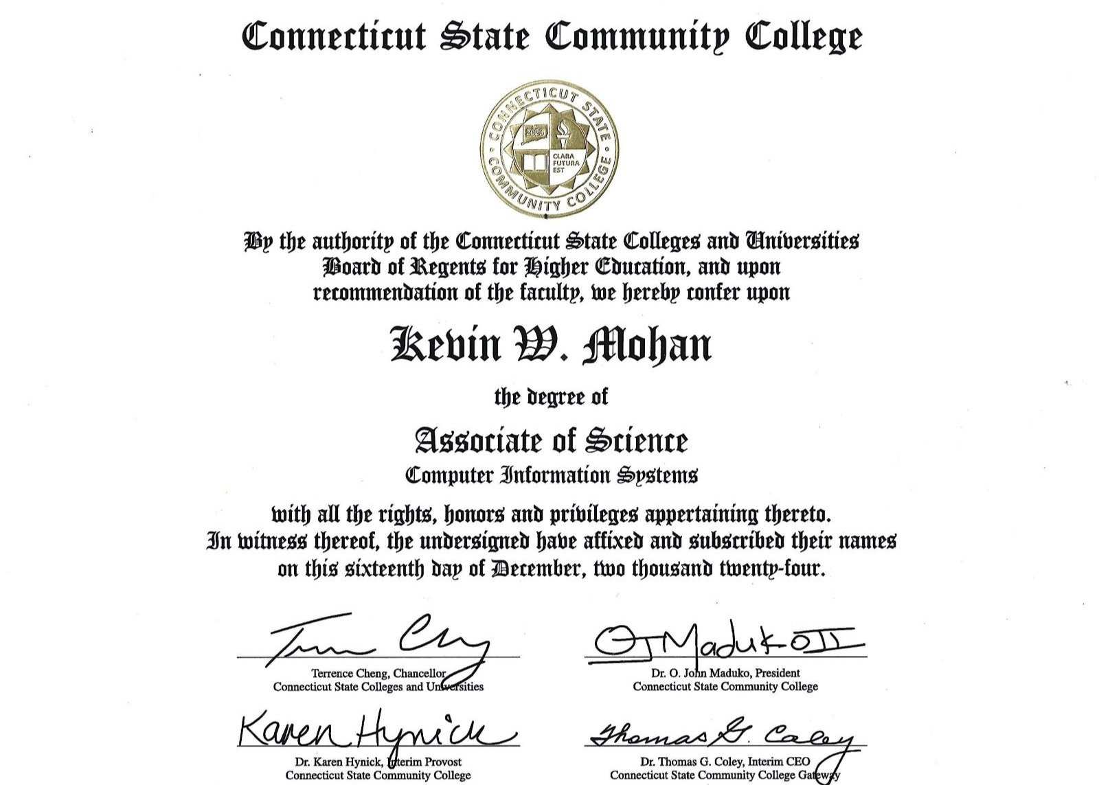 Connecticut State Degree